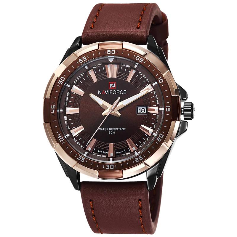 NAVIFORCE Sport Quartz Watches Leather Band Naviforce Watches