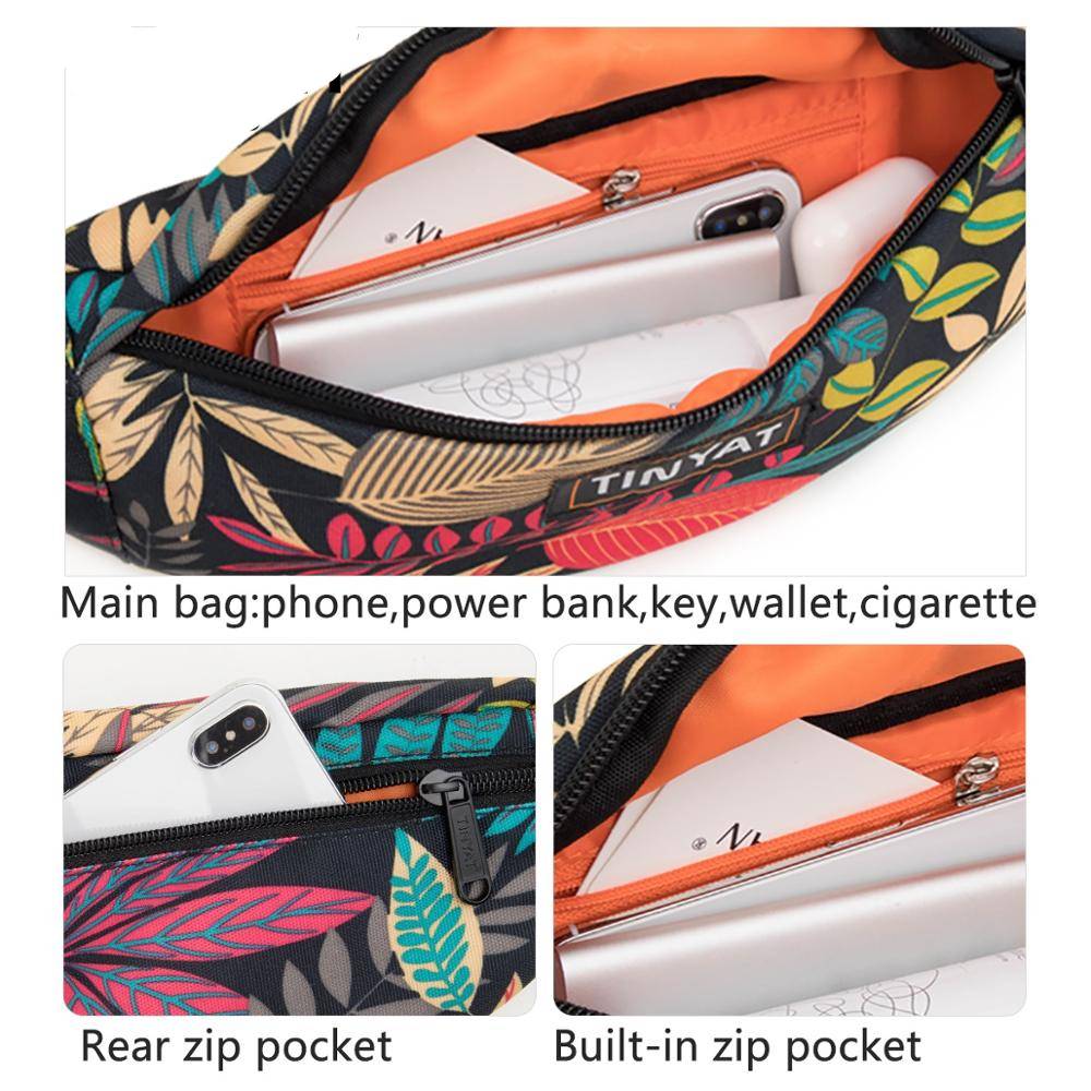 Print Leaf Waist Pack Bag for Men and Women Chest Waist Bags