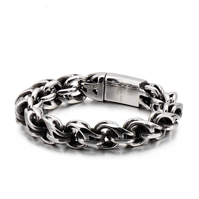 Punk Twisted Link Chain Mens Bracelet Men's Bracelets