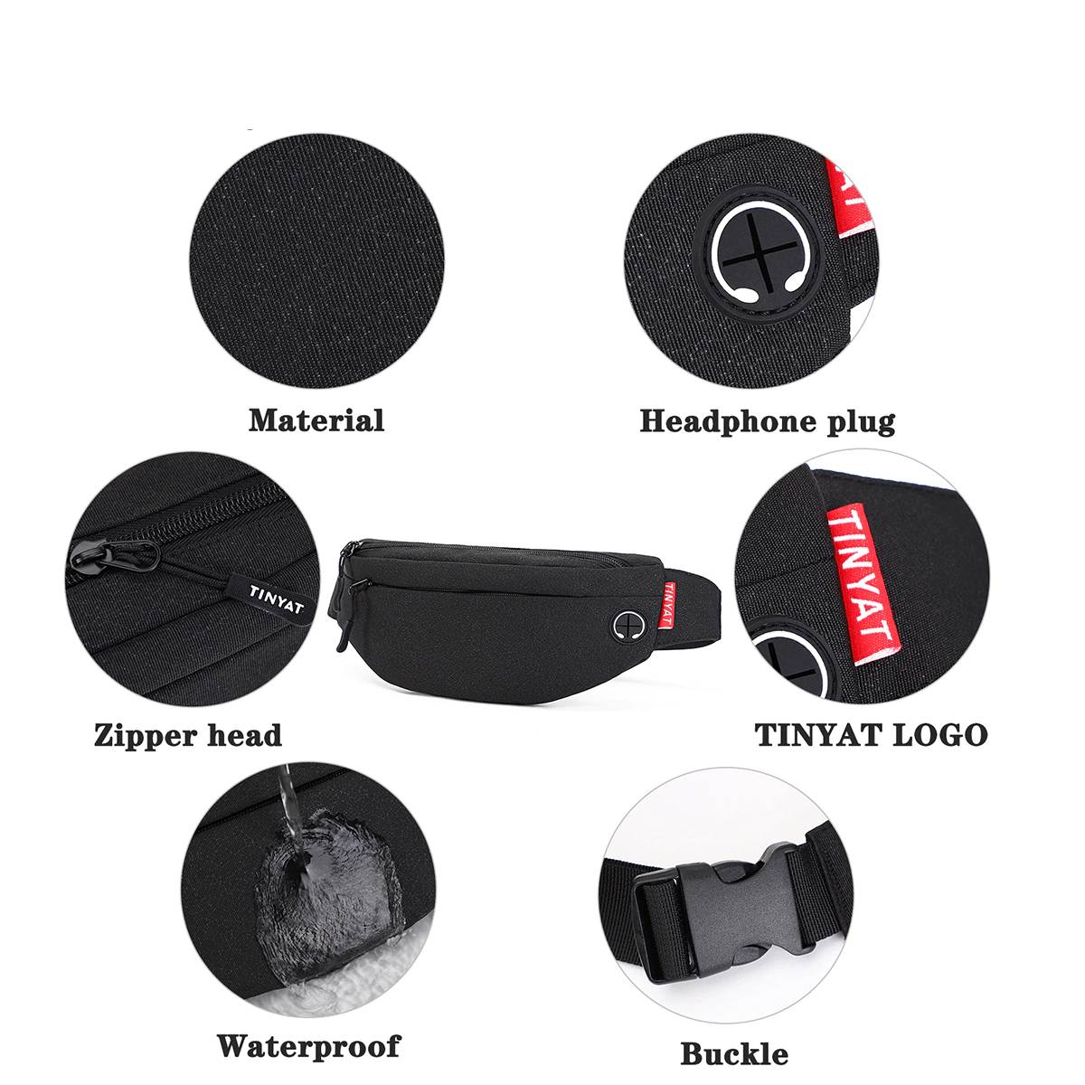 Men Waist Bag Pack Purse Casual Travel Pouch Chest Waist Bags