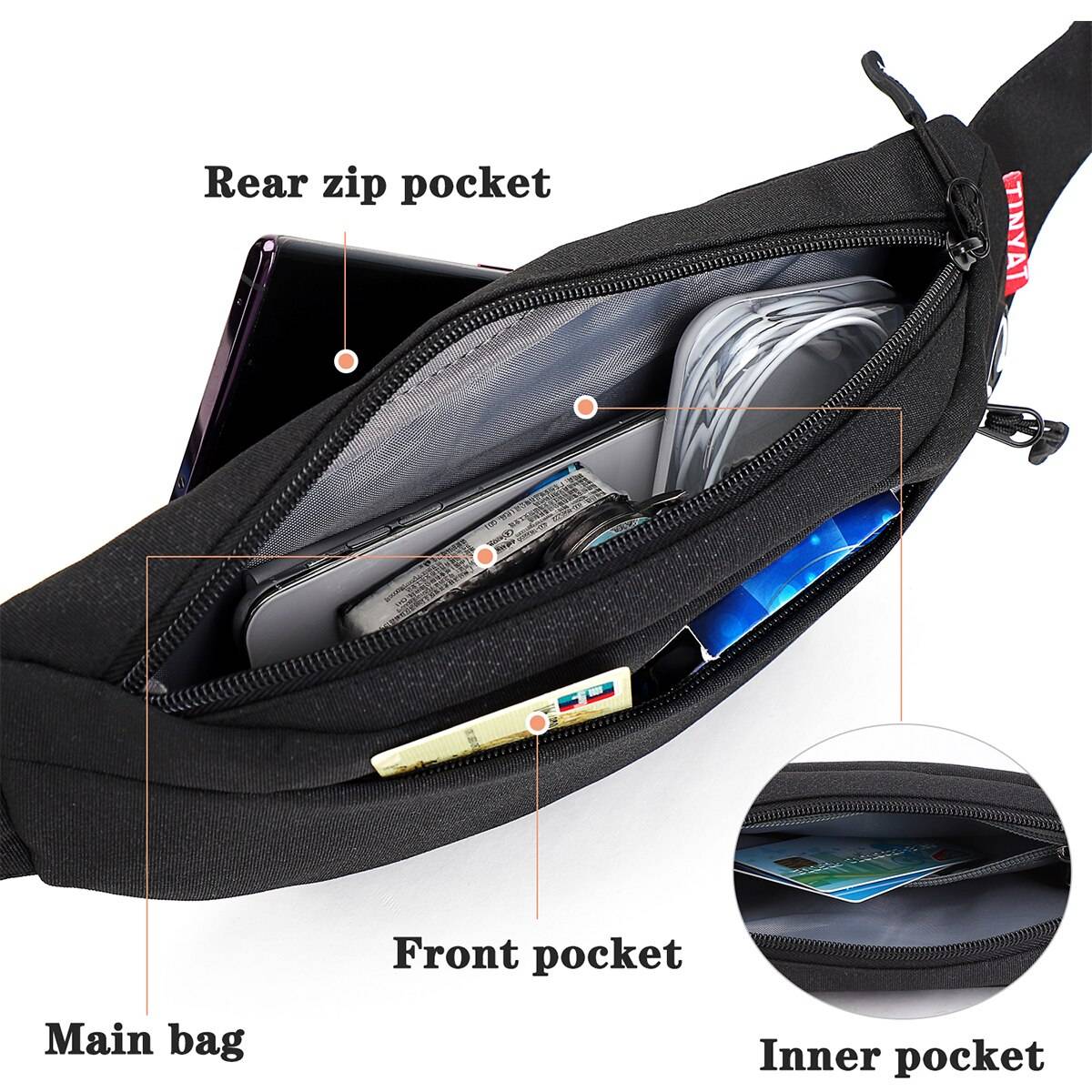 Men Waist Bag Pack Purse Casual Travel Pouch | Jewelry Addicts