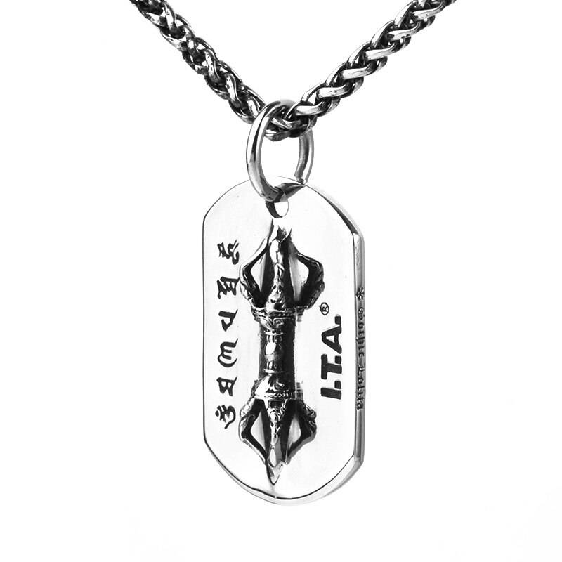 Vajra Double Face Dog Tag for Men Mens Pendants