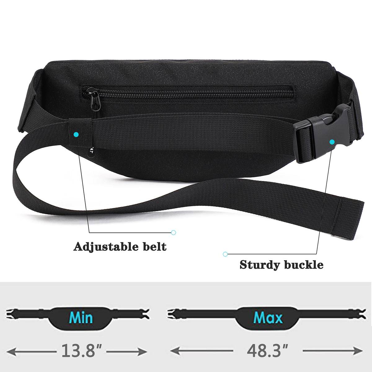 Men Waist Bag Pack Purse Casual Travel Pouch | Jewelry Addicts