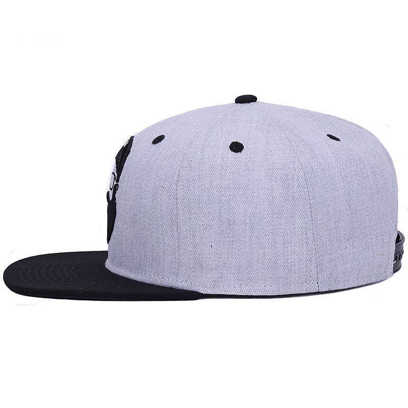 Embroidery Character Grey Hip Hop Cap Adjustable Snapback Hats baseball caps