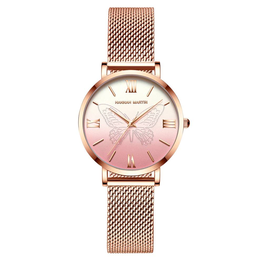 Women Watches Japan Quartz Movement with 3D Butterfly Hannah Martin