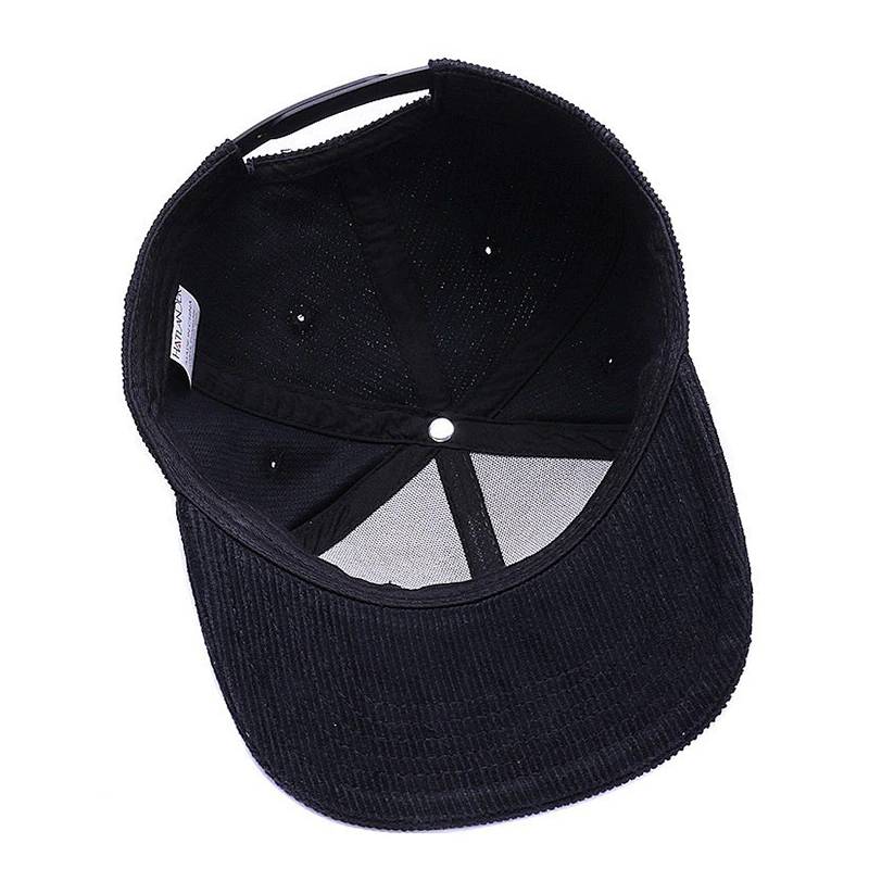 Black Corduroy Baseball Cap Original Snapback Cap baseball caps
