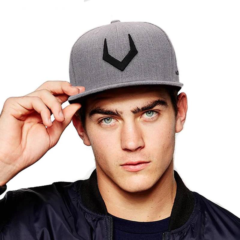 Grey Wool Snapback 3D Pierced Embroidery Hip Hop Hat baseball caps