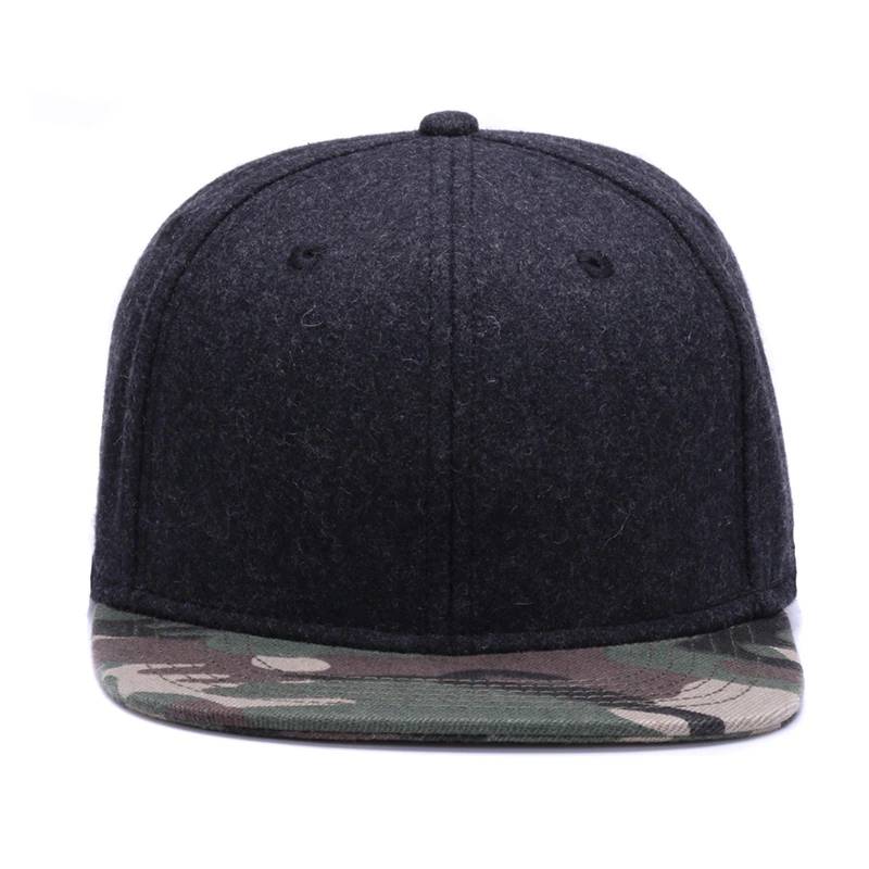 High Quality Wool Snapback Caps Plain Camouflage Baseball Hat baseball caps