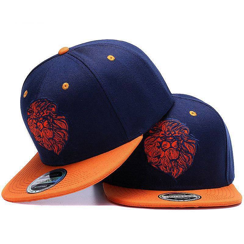 Lion Face Embroidery Snapback Cap For Boys and Girls baseball caps