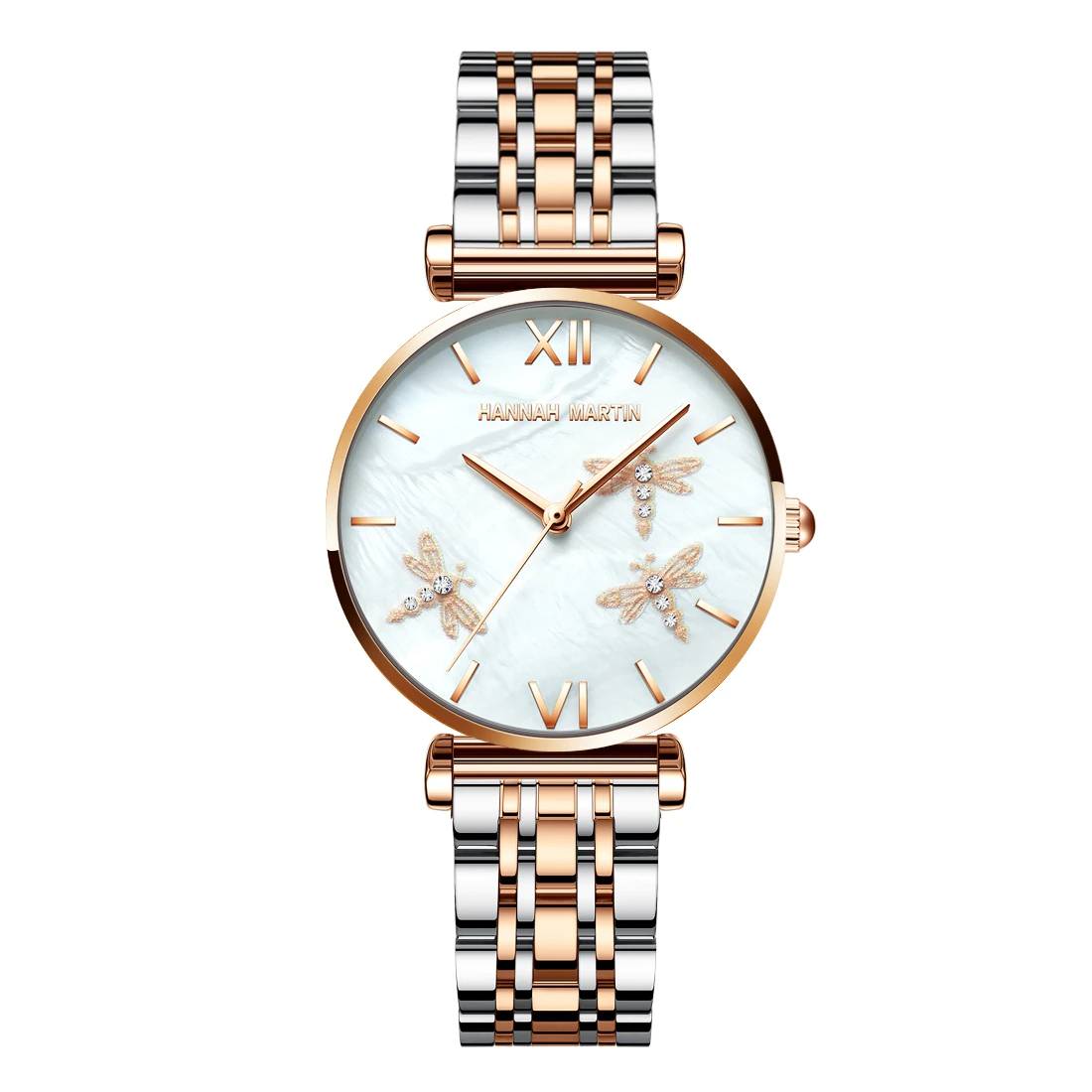 Design Hannah Martin Pearl Shell Dragonfly Ladies Watches Hannah Martin