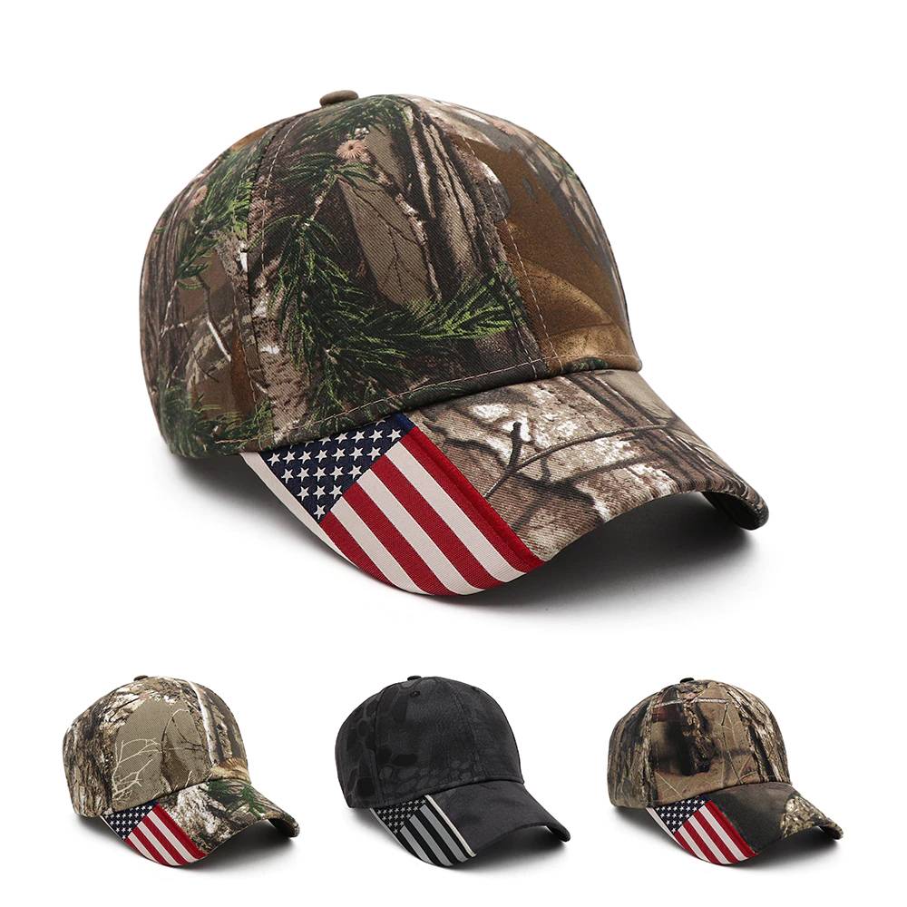 American Flag Hunting Camouflage Baseball Cap baseball caps