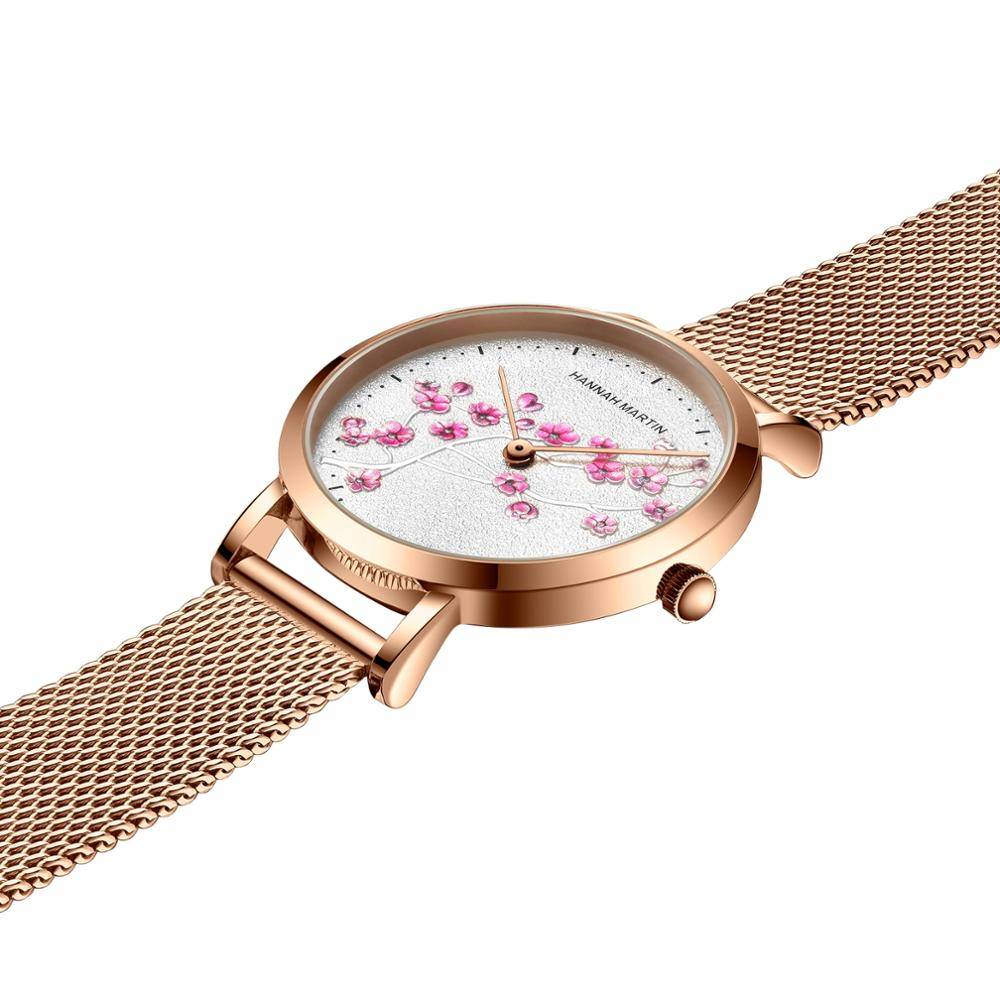 Hannah Martin 10D Red Plum Blossom Female Watch Hannah Martin