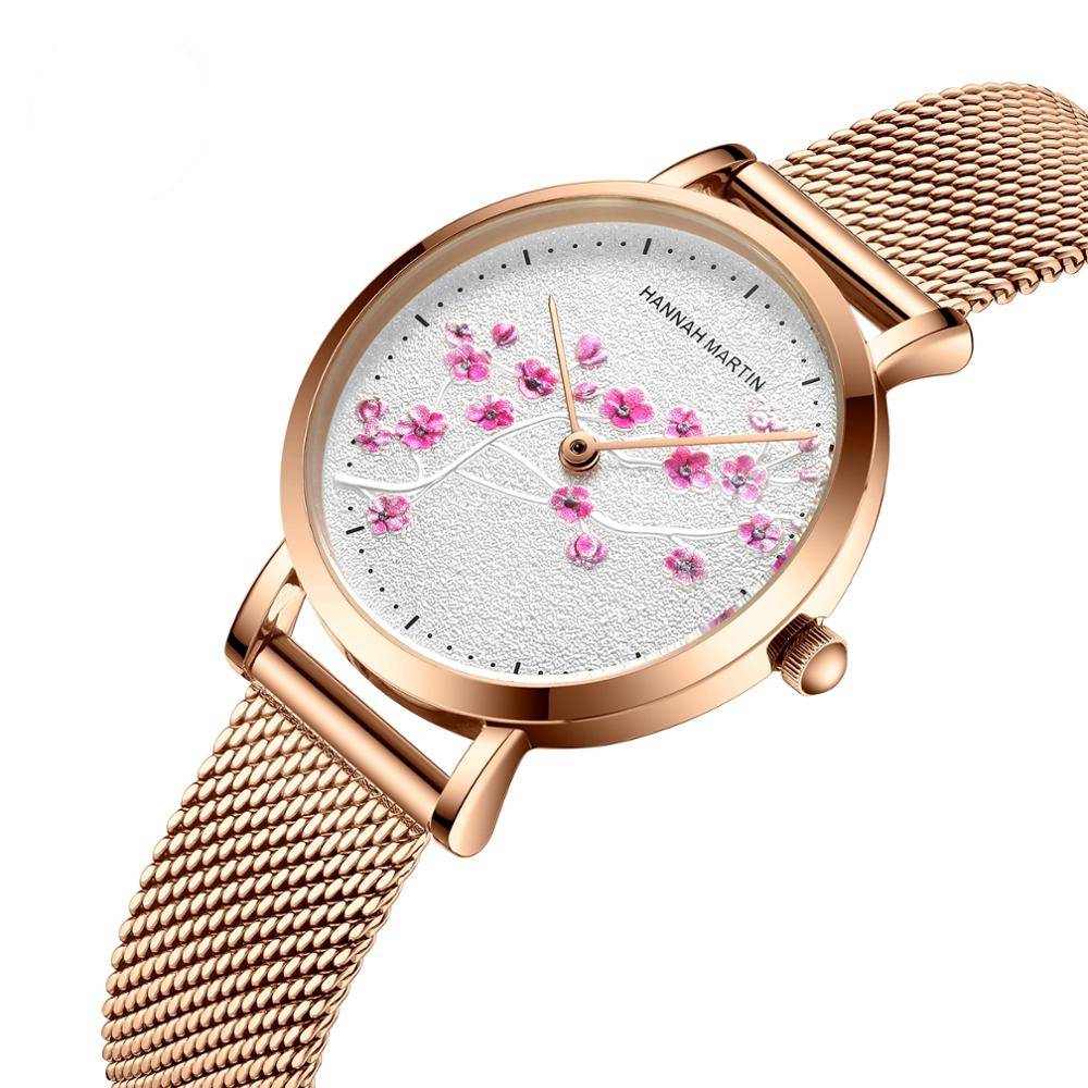 Hannah Martin 10D Red Plum Blossom Female Watch Hannah Martin