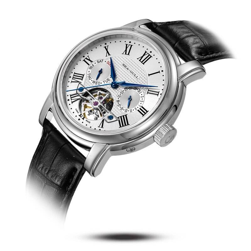 Seagull Mechanical Watch Multi-Function Hollow Flywheel Watches For Men