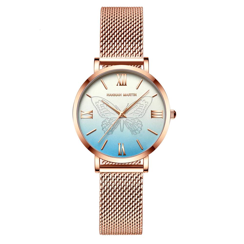 Women Watches Japan Quartz Movement with 3D Butterfly Hannah Martin