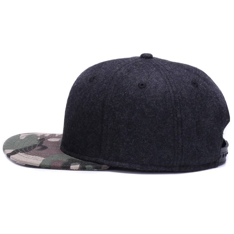 High Quality Wool Snapback Caps Plain Camouflage Baseball Hat baseball caps