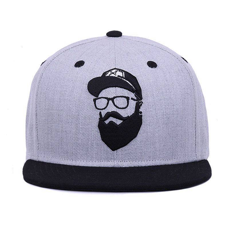 Embroidery Character Grey Hip Hop Cap Adjustable Snapback Hats baseball caps