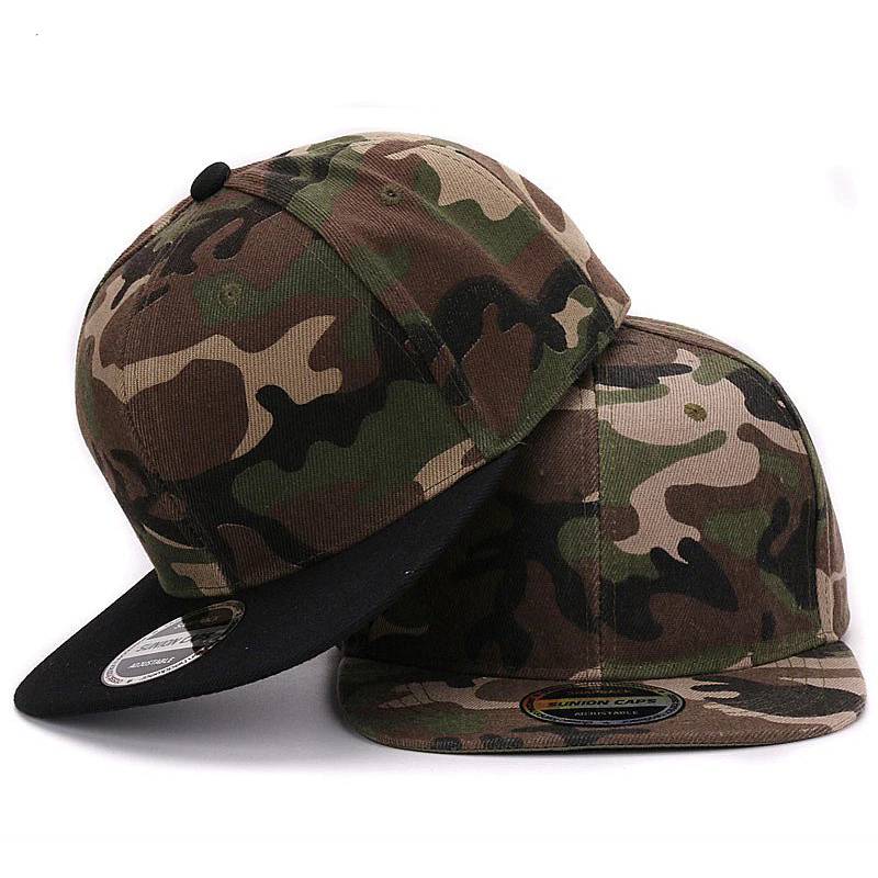 Camo Baseball Cap Camouflage Hip Hop Flat Bill Snapback Hats baseball caps