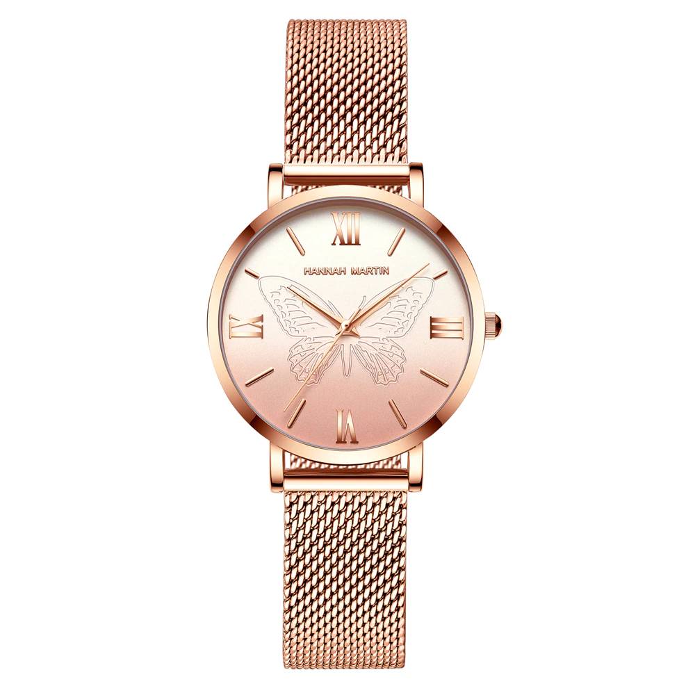 Women Watches Japan Quartz Movement with 3D Butterfly Hannah Martin