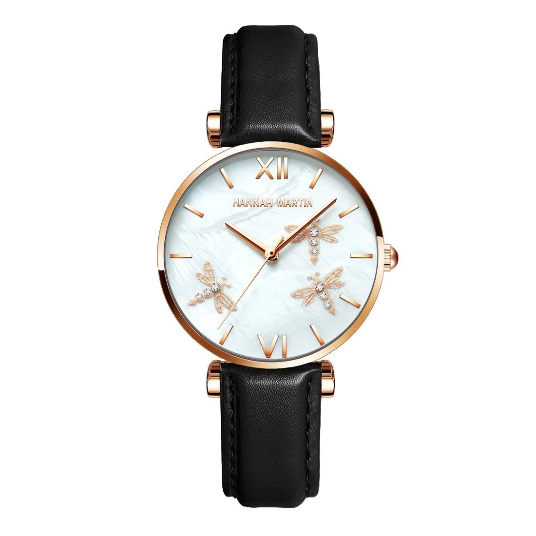 Design Hannah Martin Pearl Shell Dragonfly Ladies Watches Hannah Martin