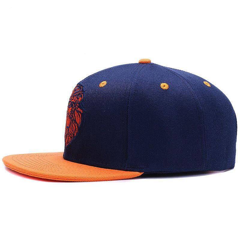 Lion Face Embroidery Snapback Cap For Boys and Girls baseball caps