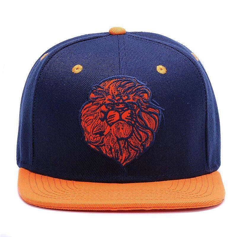 Lion Face Embroidery Snapback Cap For Boys and Girls baseball caps