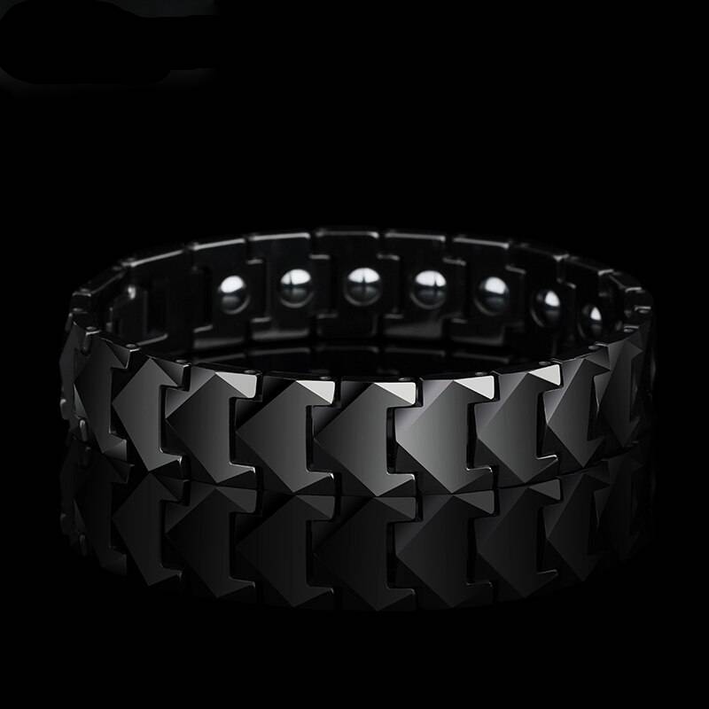 Tungsten Links Bracelets for Men Women Couples High Polished Inlay Health Magnetic Stones Three Color, Free Shipping, Customized Magnetic Therapeutic Bracelets