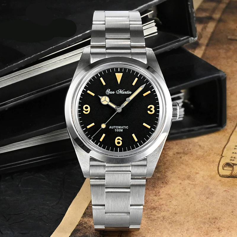 San Martin 39mm Explore Climbing Series Men Watch Sport Retro Luxury Sapphire NH35 Automatic Mechanical Watches 10Bar Luminous San Martin Watches