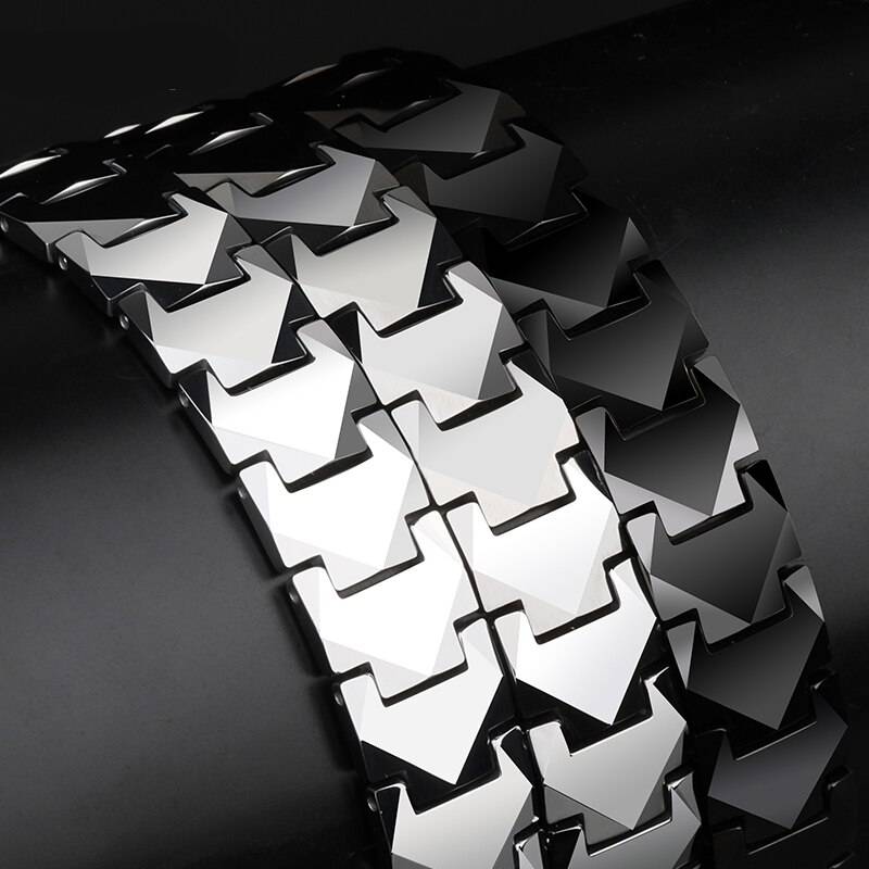 Tungsten Links Bracelets for Men Women Couples High Polished Inlay Health Magnetic Stones Three Color, Free Shipping, Customized Magnetic Therapeutic Bracelets