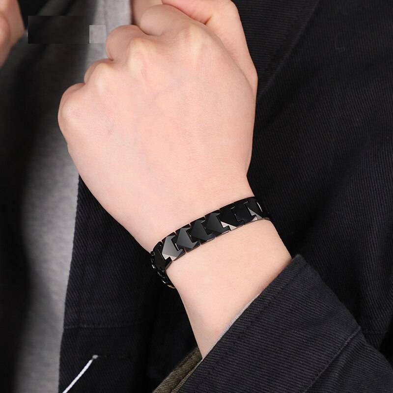 Tungsten Links Bracelets for Men Women Couples High Polished Inlay Health Magnetic Stones Three Color, Free Shipping, Customized Magnetic Therapeutic Bracelets