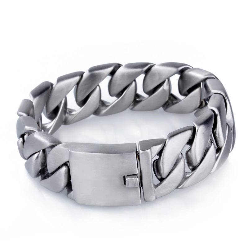 Mens Chunky Bracelet Heavy Stainless Steel Cuban Chain Men's Bracelets