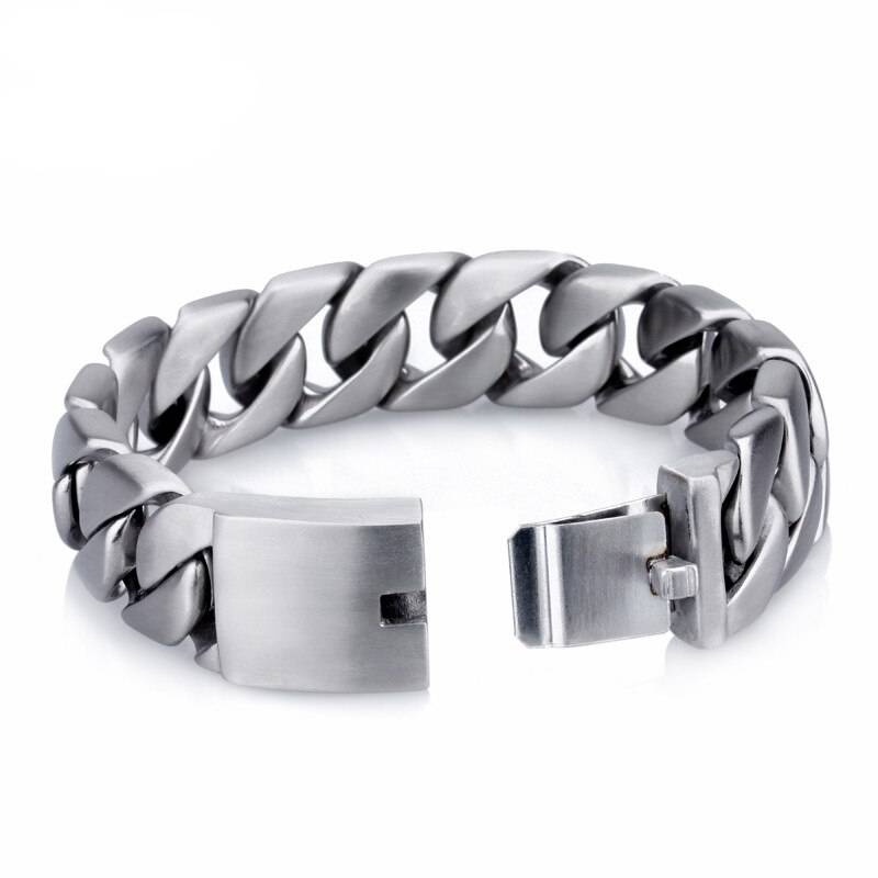 Mens Chunky Bracelet Heavy Stainless Steel Cuban Chain Men's Bracelets