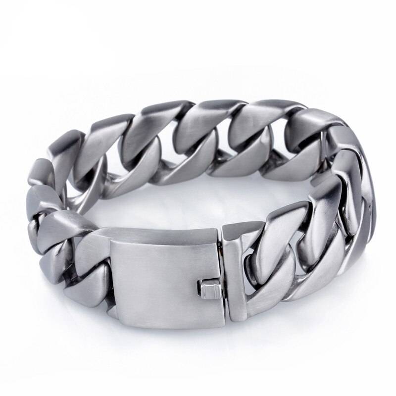 Mens Chunky Bracelet Heavy Stainless Steel Cuban Chain Men's Bracelets