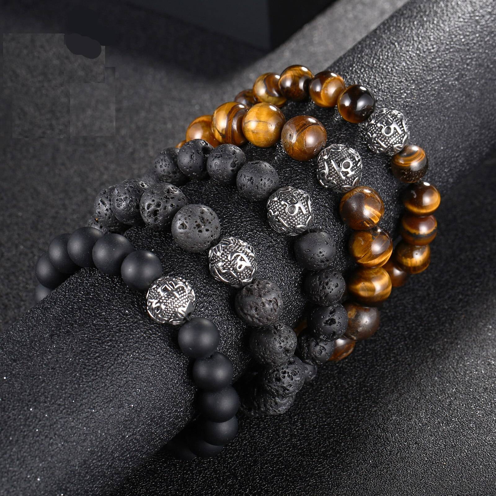 Tiger Eye Charm Vintage Beads Bracelet for Men Men's Bracelets