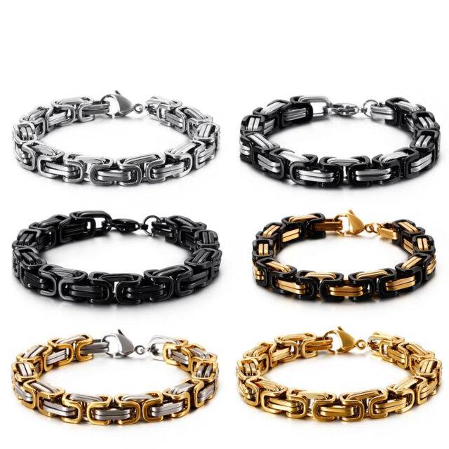 Byzantine Chain Link Bracelet for Men 16-24cm | Jewelry Addicts