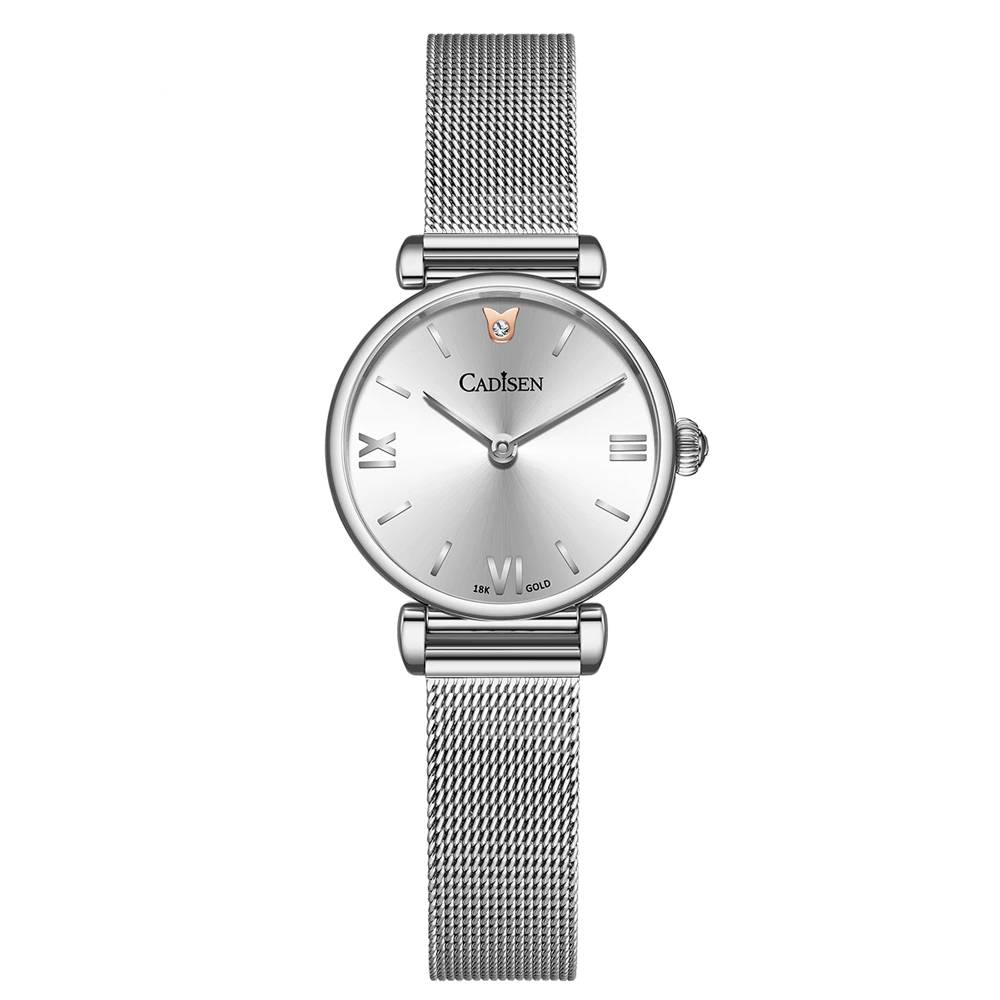 Luxury CADISEN 18K GOLD Women Watch Mesh Bracelet Cadisen Watches