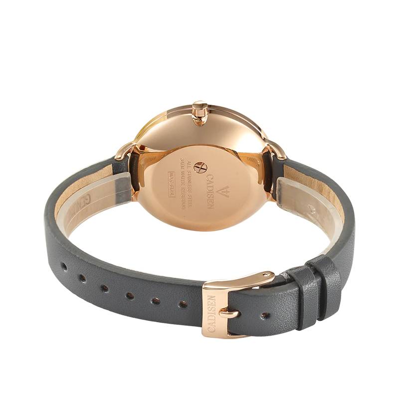 Quartz Lady Watch Waterproof Women's Fashion Genuine Leather Cadisen Watches Women's Watches