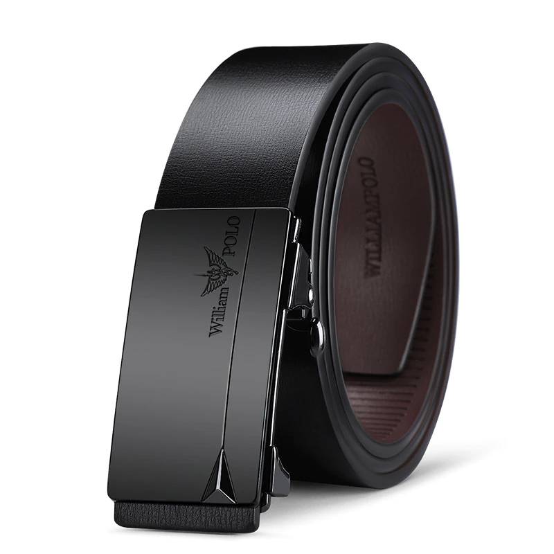 Famous Brand Leather Ratchet Belt for Men Automatic Buckle Mens Belts