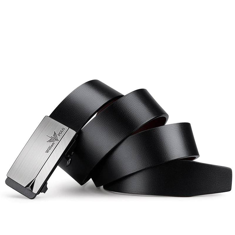 Famous Brand Leather Ratchet Belt for Men Automatic Buckle Mens Belts