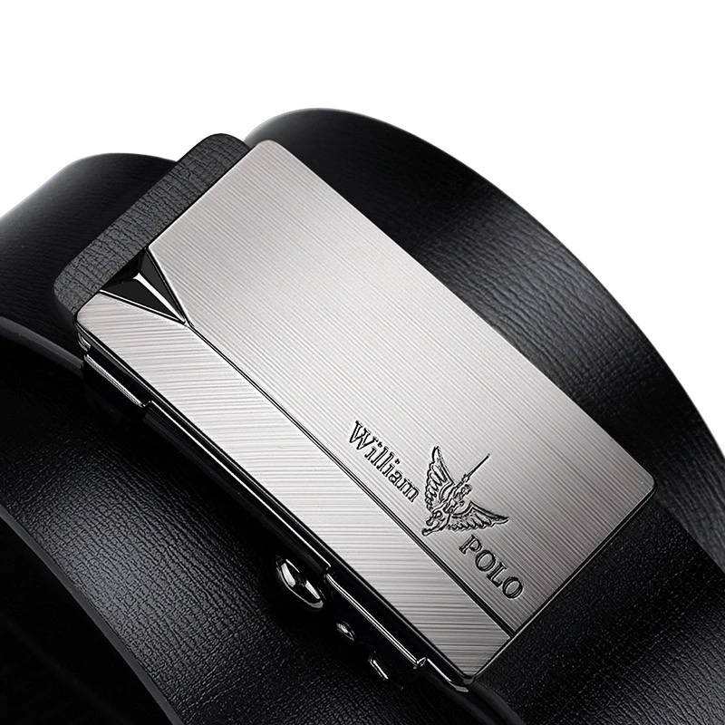 Famous Brand Leather Ratchet Belt for Men Automatic Buckle Mens Belts