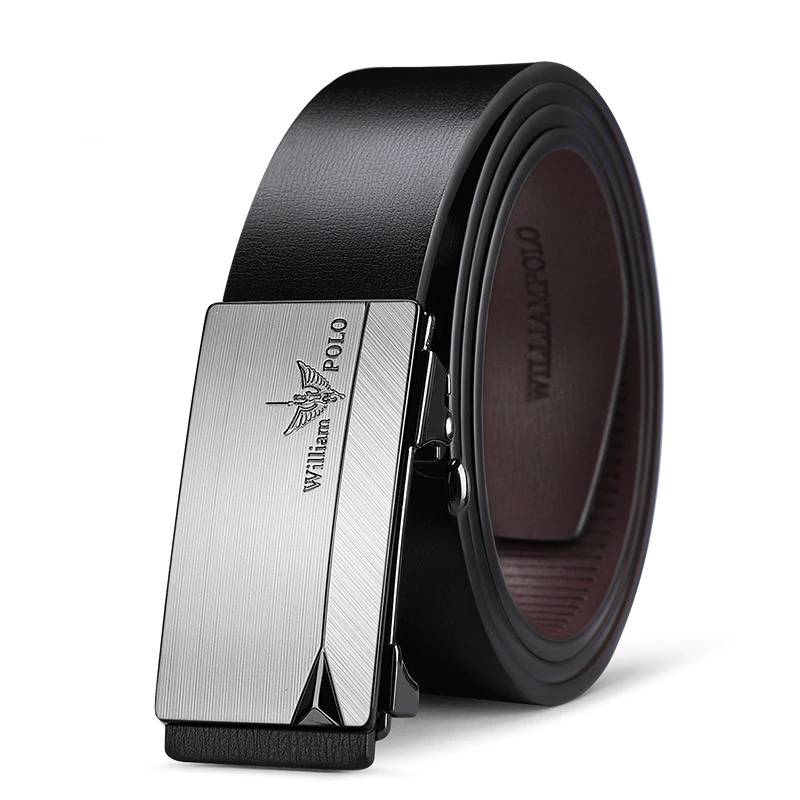 Famous Brand Leather Ratchet Belt for Men Automatic Buckle Mens Belts