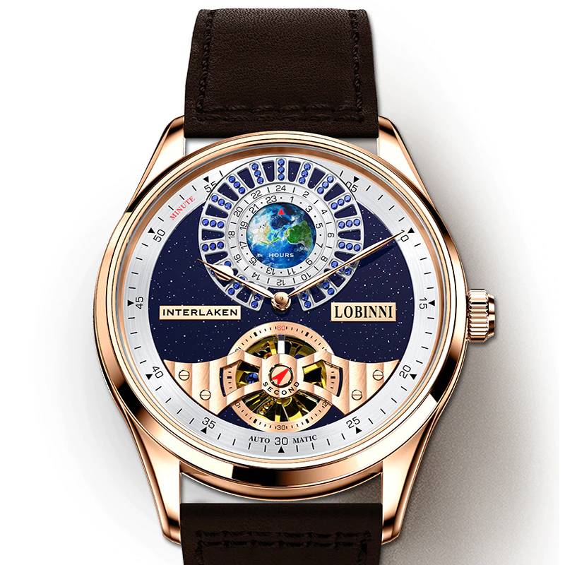 Tourbillon Classic Luxury Men's Automatic Watch Lobinni Watches