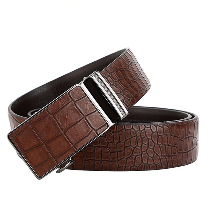 Automatic Crocodile Pattern Belts for Men Mens Belts