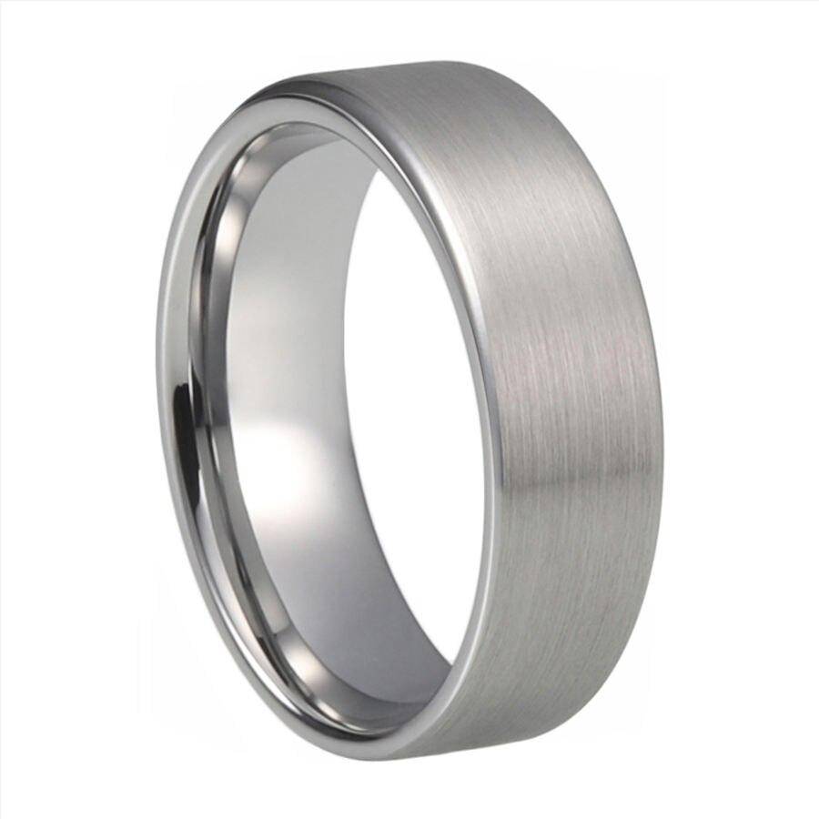 8mm Classic Silver Tungsten Carbide Wedding Rings Mens Rings