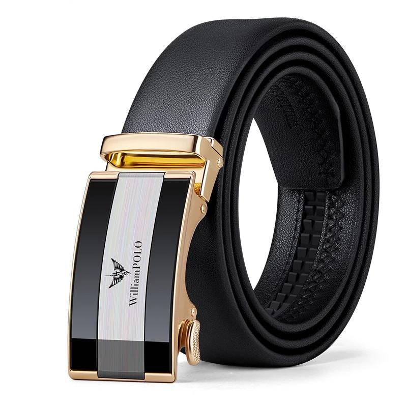 Mens Luxury Slide Belt with Automatic Adjustable Buckle Mens Belts