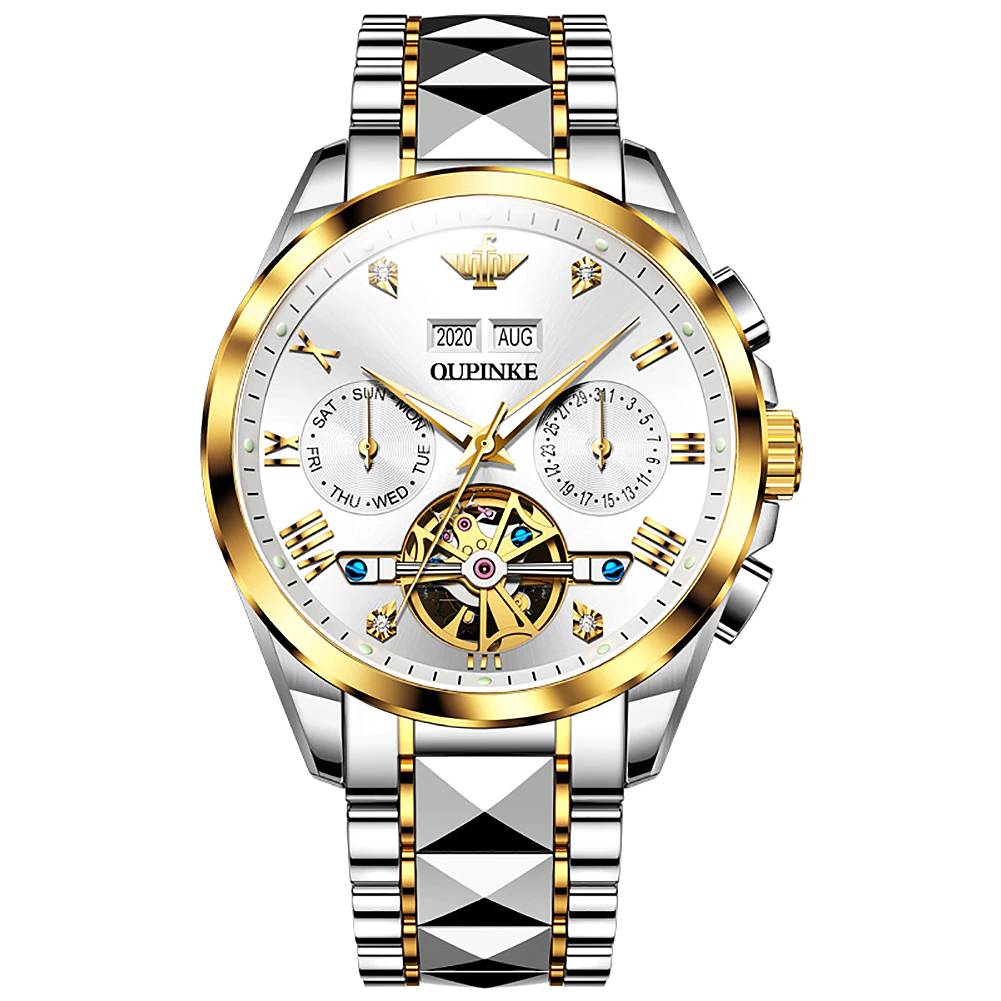 Luxury Men Mechanical Wristwatch Tungsten Steel Tourbillon | Jewelry ...