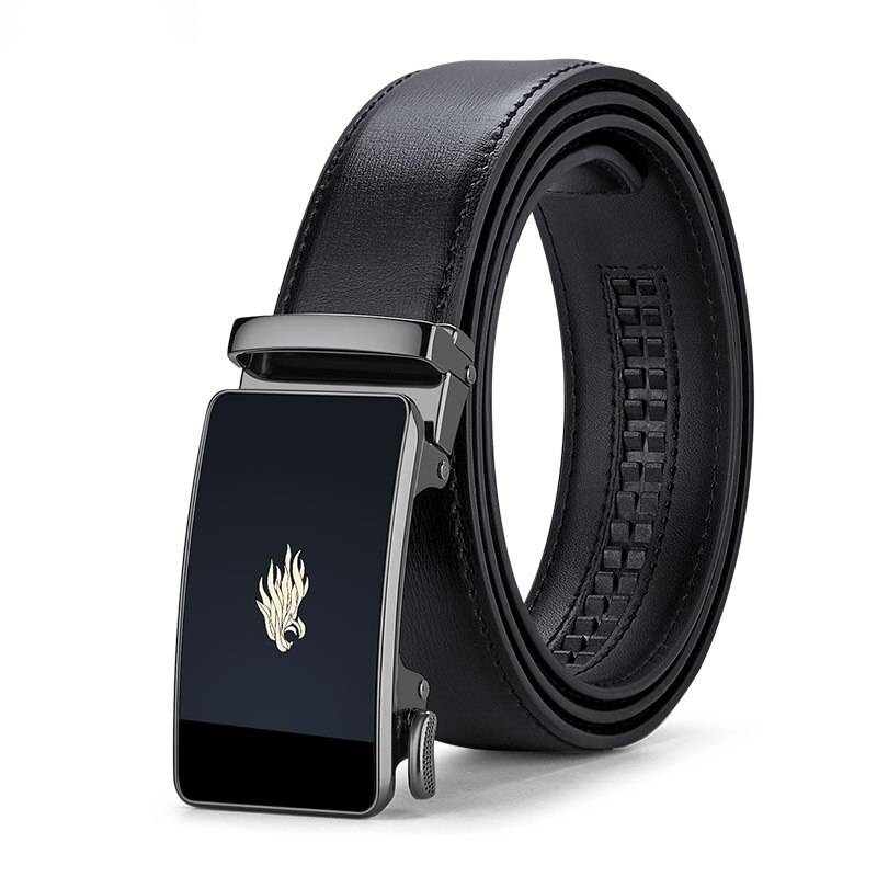 Genuine Leather Belt Luxury Metal Automatic Buckle Mens Belts