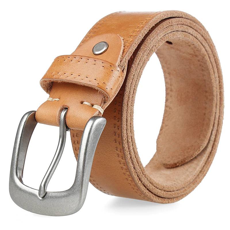 Vintage Cowhide Mens Belts with Alloy Pin Buckle Mens Belts