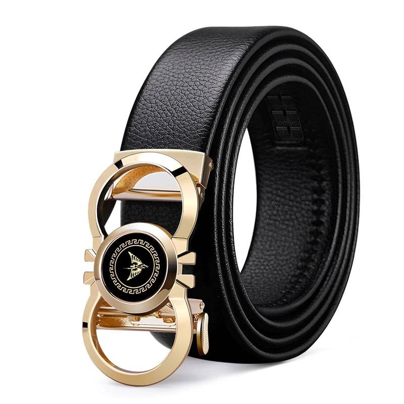 Sliding Automatic Buckle Full Grain Leather Belts | Jewelry Addicts