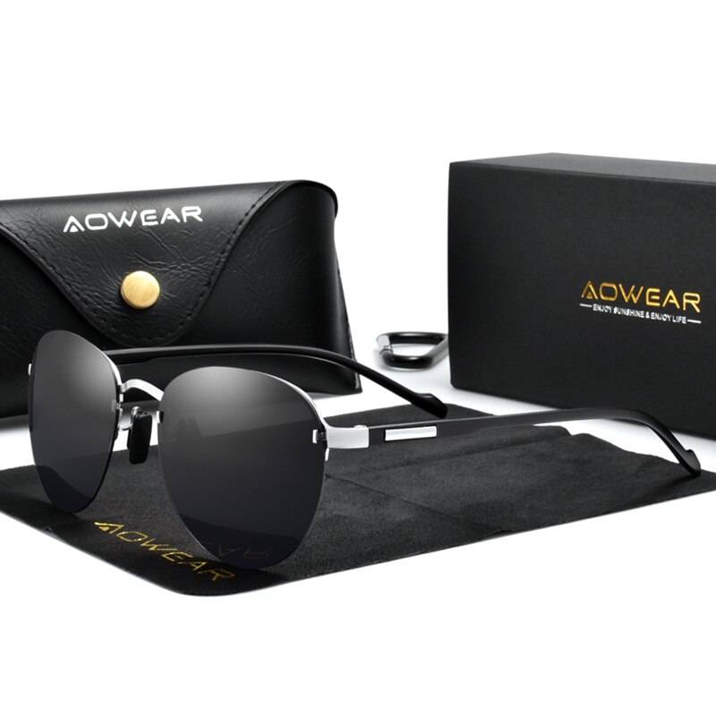 Womens Vintage Polarized Rimless Sunglasses Unisex Sunglasses